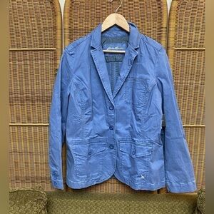 EDDIE BAUER New With Tags Legendwash Stretch blue collared jacket size 14